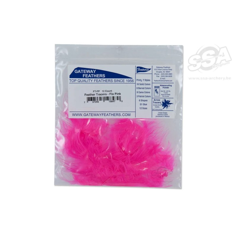 ROSE FLUO 12/PK GATEWAY FEATHERS