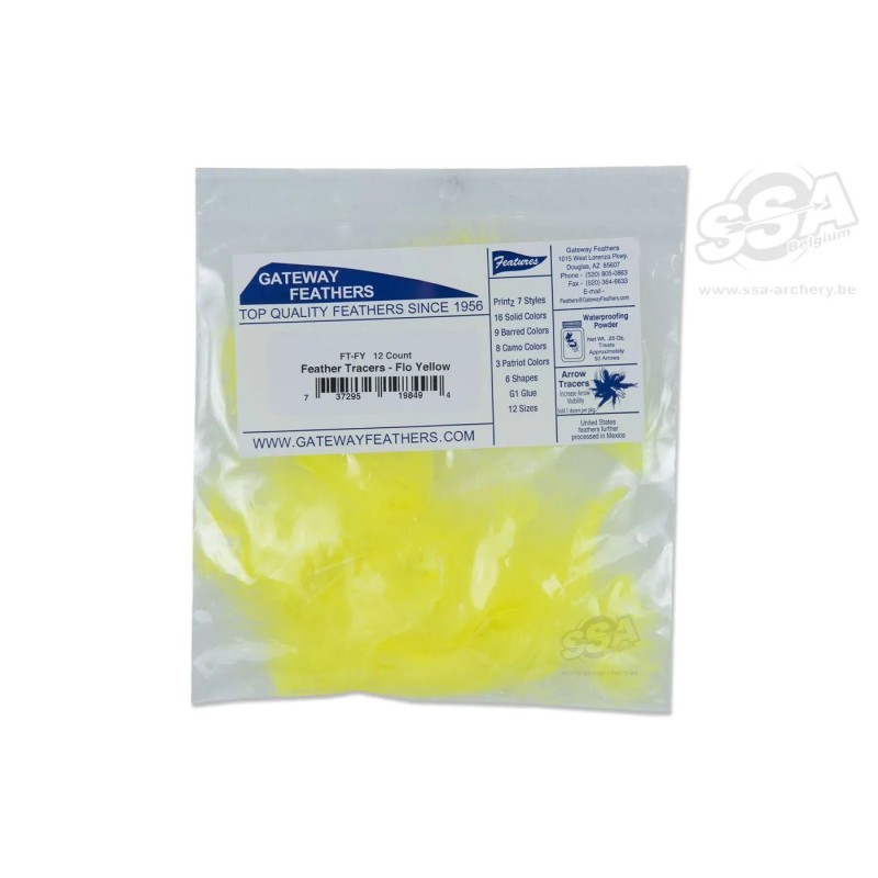 JAUNE FLUO 12/PK GATEWAY FEATHERS