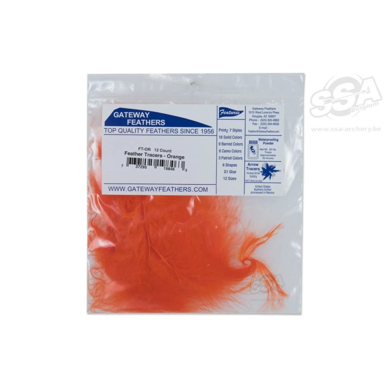 ORANGE FLUO 12/PK GATEWAY FEATHERS