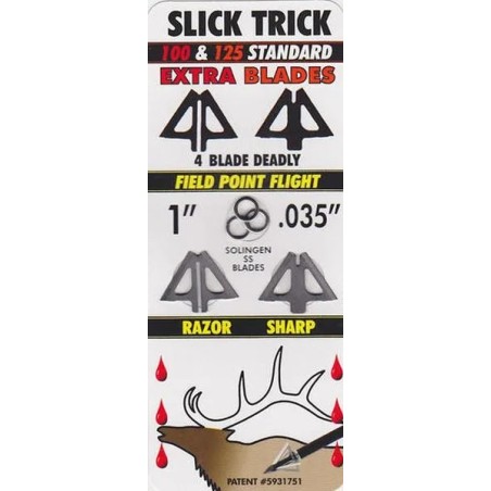 RECHANGE DE LAME POUR SLICKTRICK  STANDARD 100/125 GR 4pk