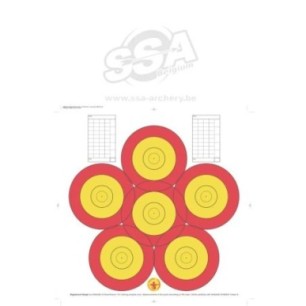 BLASON DE PRACTICE 40 CM 6-SPOT  PAPIER ARME 100pk DANAGE